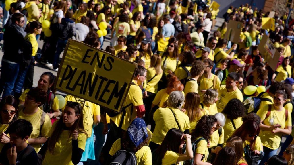 Docentes se manifiestan en Barcelona