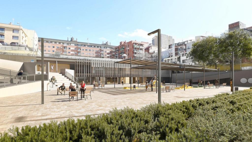 Render del nuevo espacio cívico del Raval