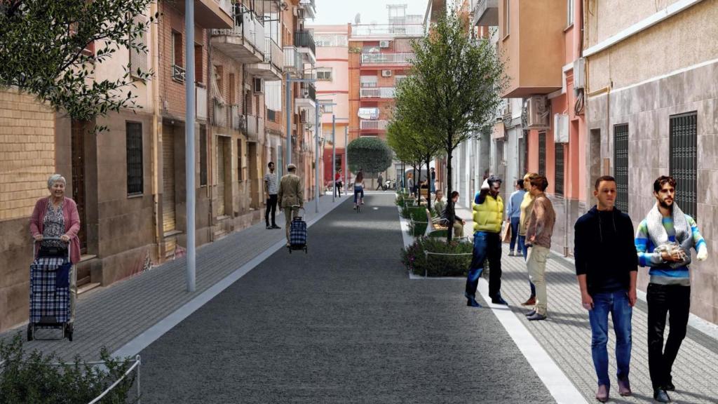 Render del pasadizo Beethoven en Santa Coloma