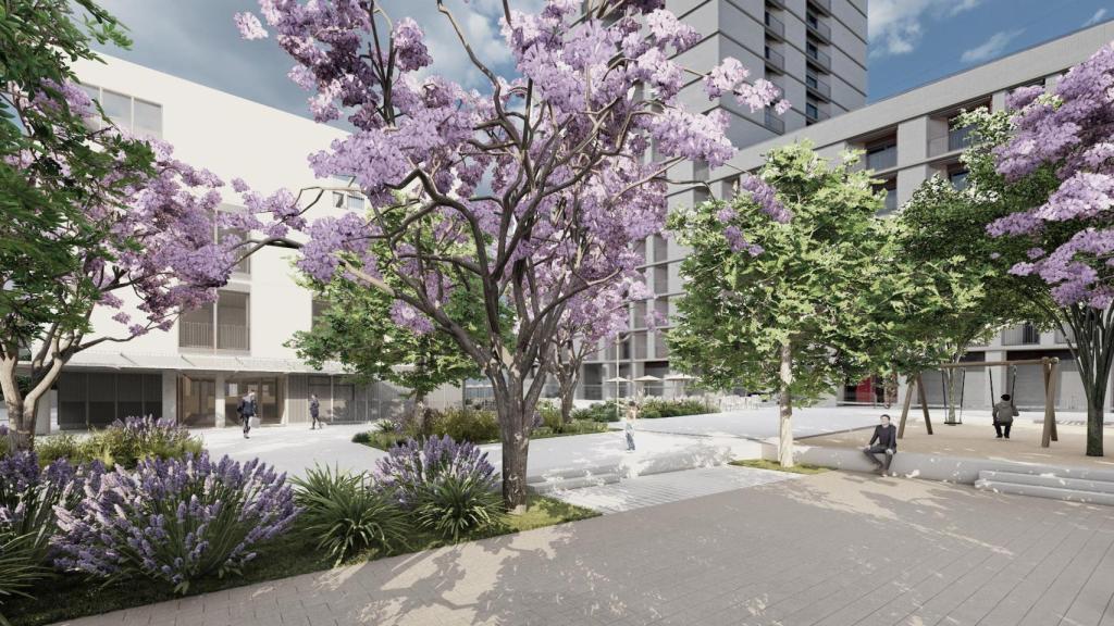 Render de la nueva plaza de Les Cultures