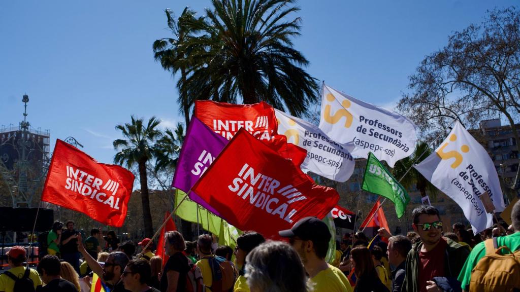 Manifestación de docentes en Barcelona