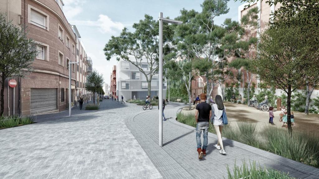 Render de la calle Monturiol en Santa Coloma
