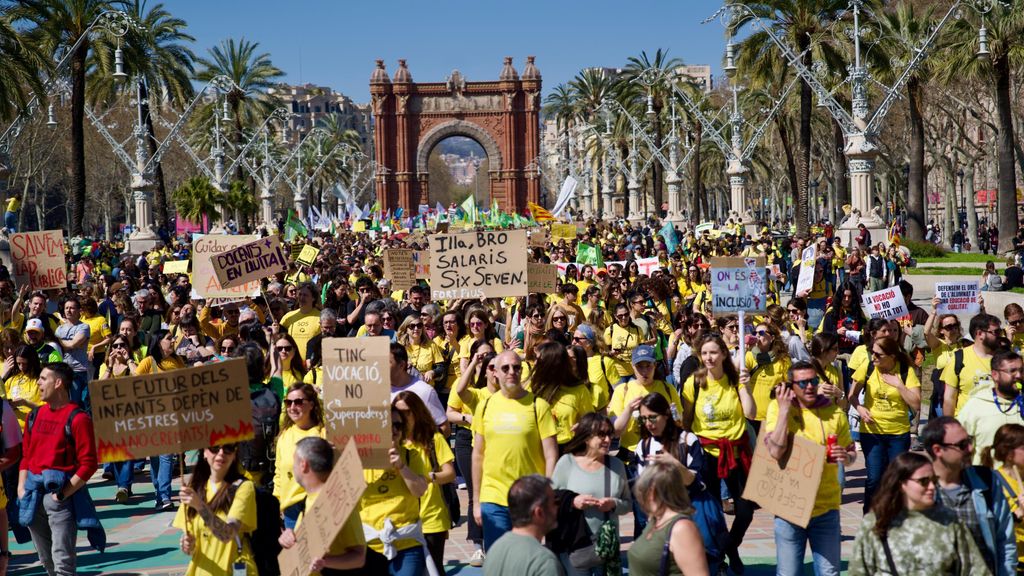 Els docents durant la manifestació en una imatge d'arxiu