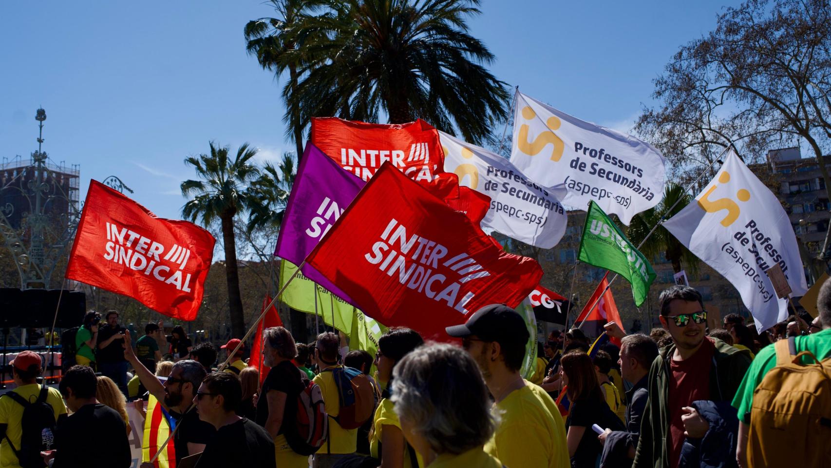 Manifestación de docentes en Barcelona en una imagen de archivo