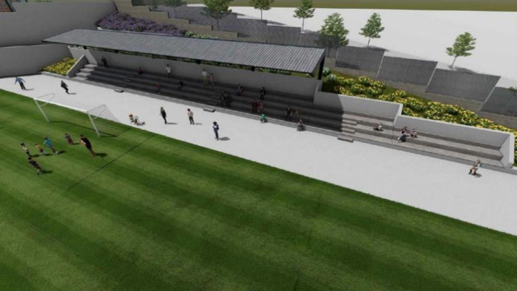 Render del camp de futbol de Sant Genís dels Agudells de Barcelona