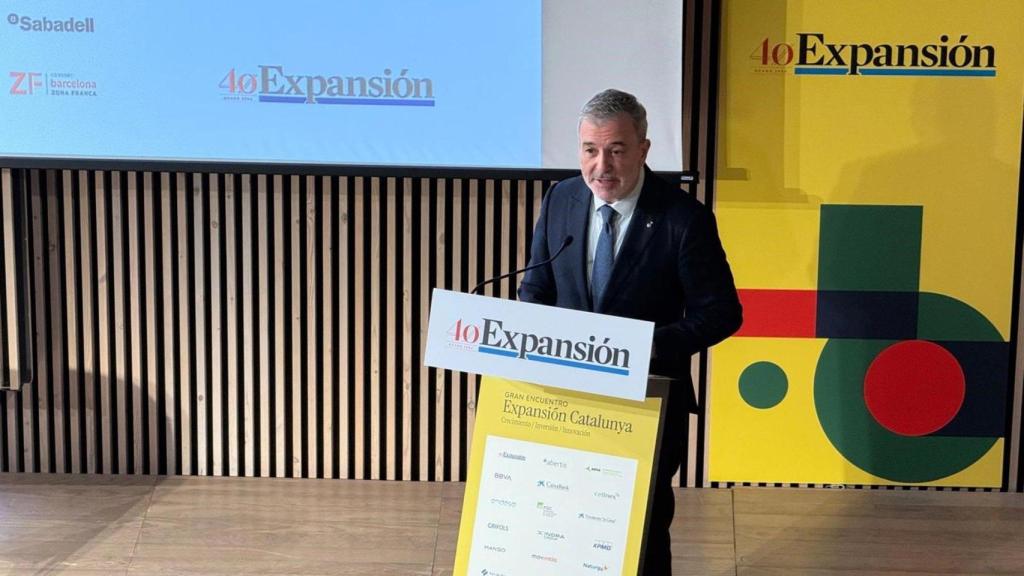El alcalde de Barcelona, Jaume Collboni, en el 'Gran Encuentro Expansión Catalunya' de este lunes
