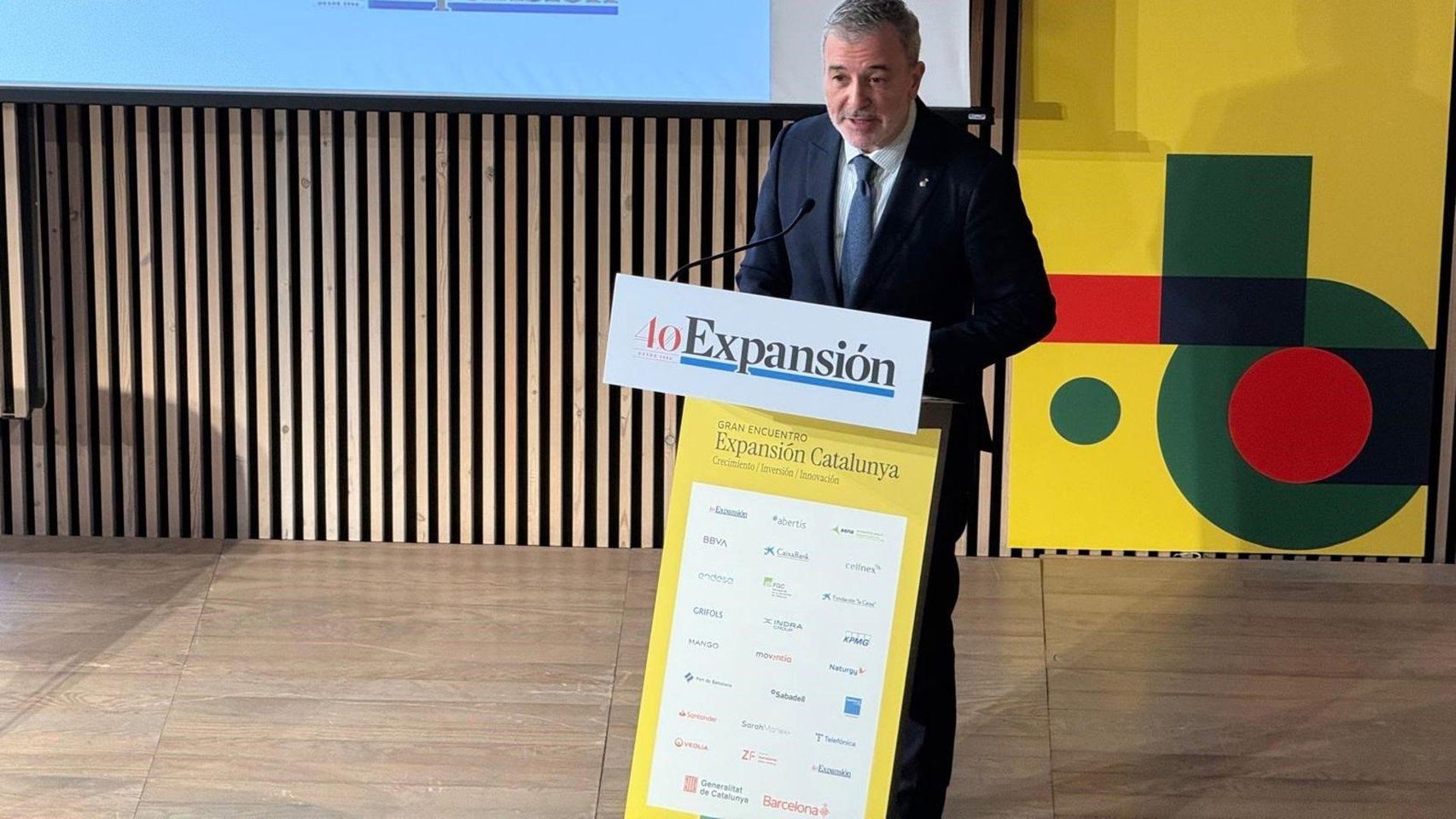 El alcalde de Barcelona, Jaume Collboni, en el 'Gran Encuentro Expansión Catalunya' de este lunes