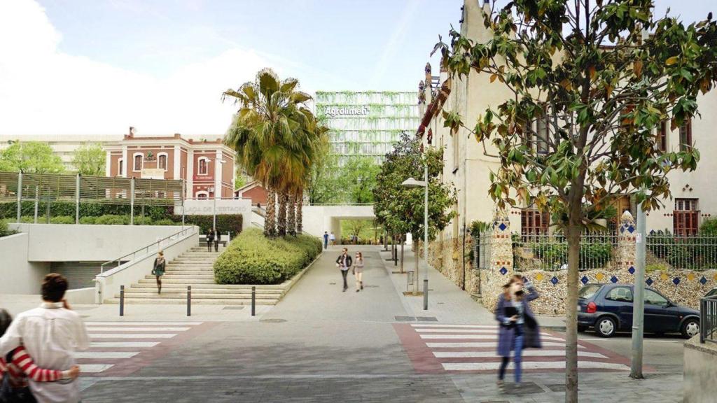 Render del paso a cota de calle de la estación de Rodalies en Sant Joan Despí