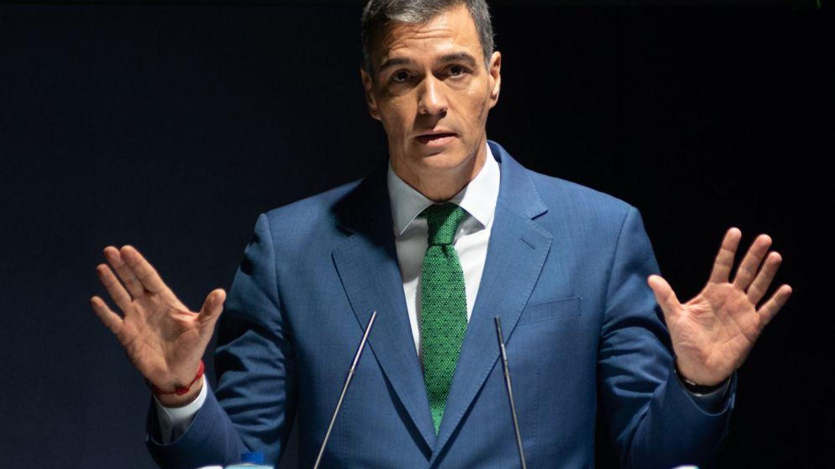 El presidente del Gobierno, Pedro Sánchez, en una rueda de prensa