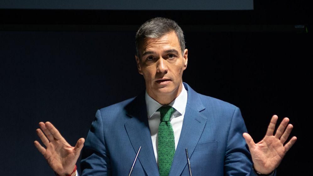 El presidente del Gobierno, Pedro Sánchez, en una rueda de prensa