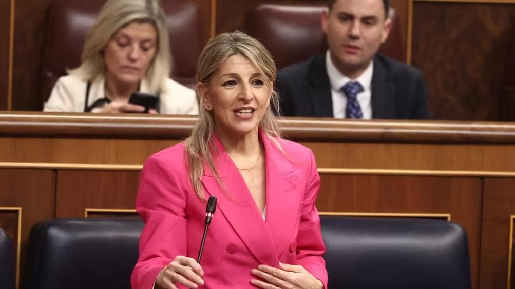 La vicepresidenta segunda del Gobierno, Yolanda Díaz, en una intervención del Congreso