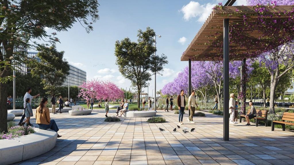 Render de la urbanització de la Gran Via de L'Hospitalet