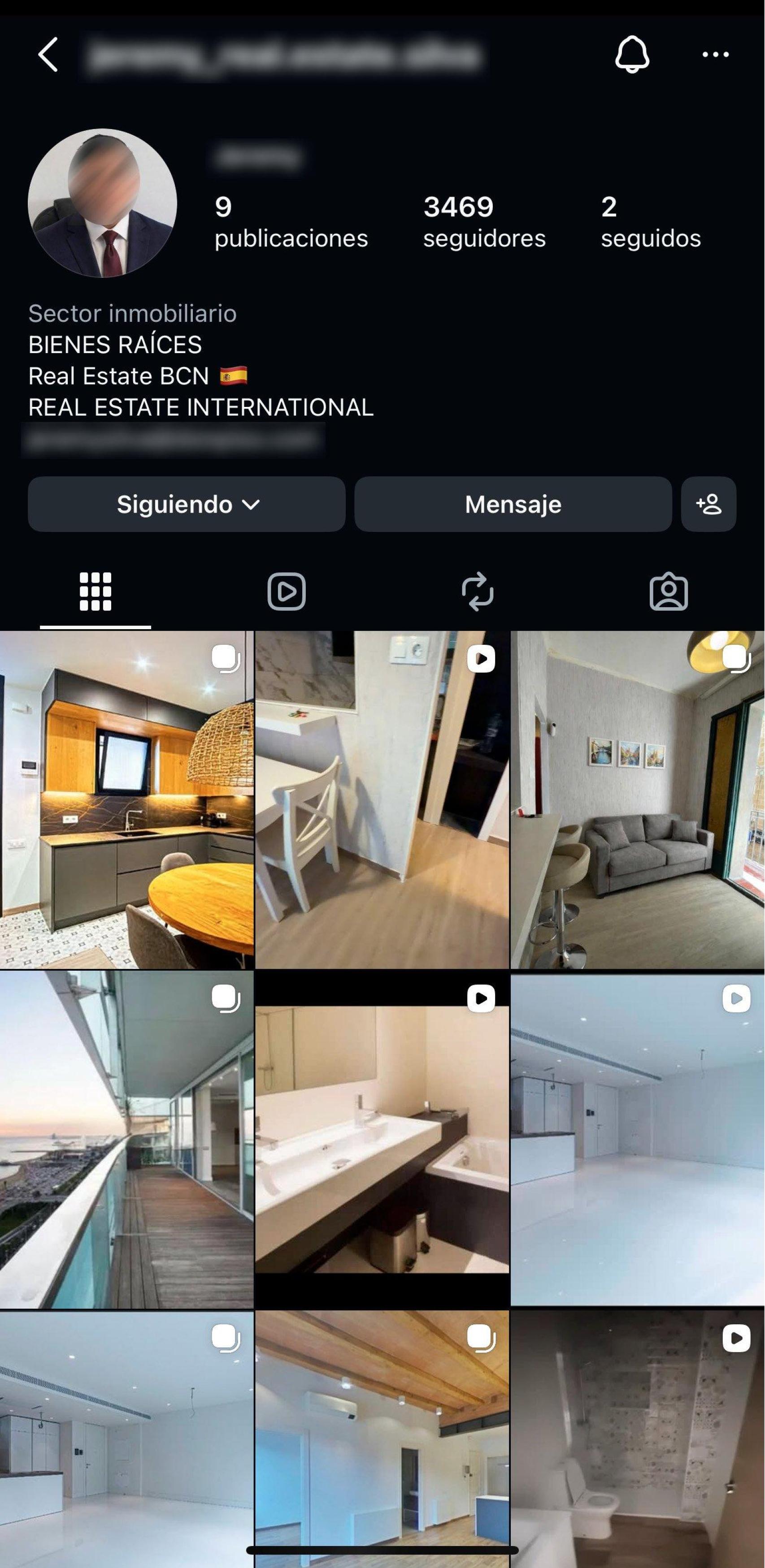 Perfil de Instagram a través del cual el detenido estafaba a sus víctimas