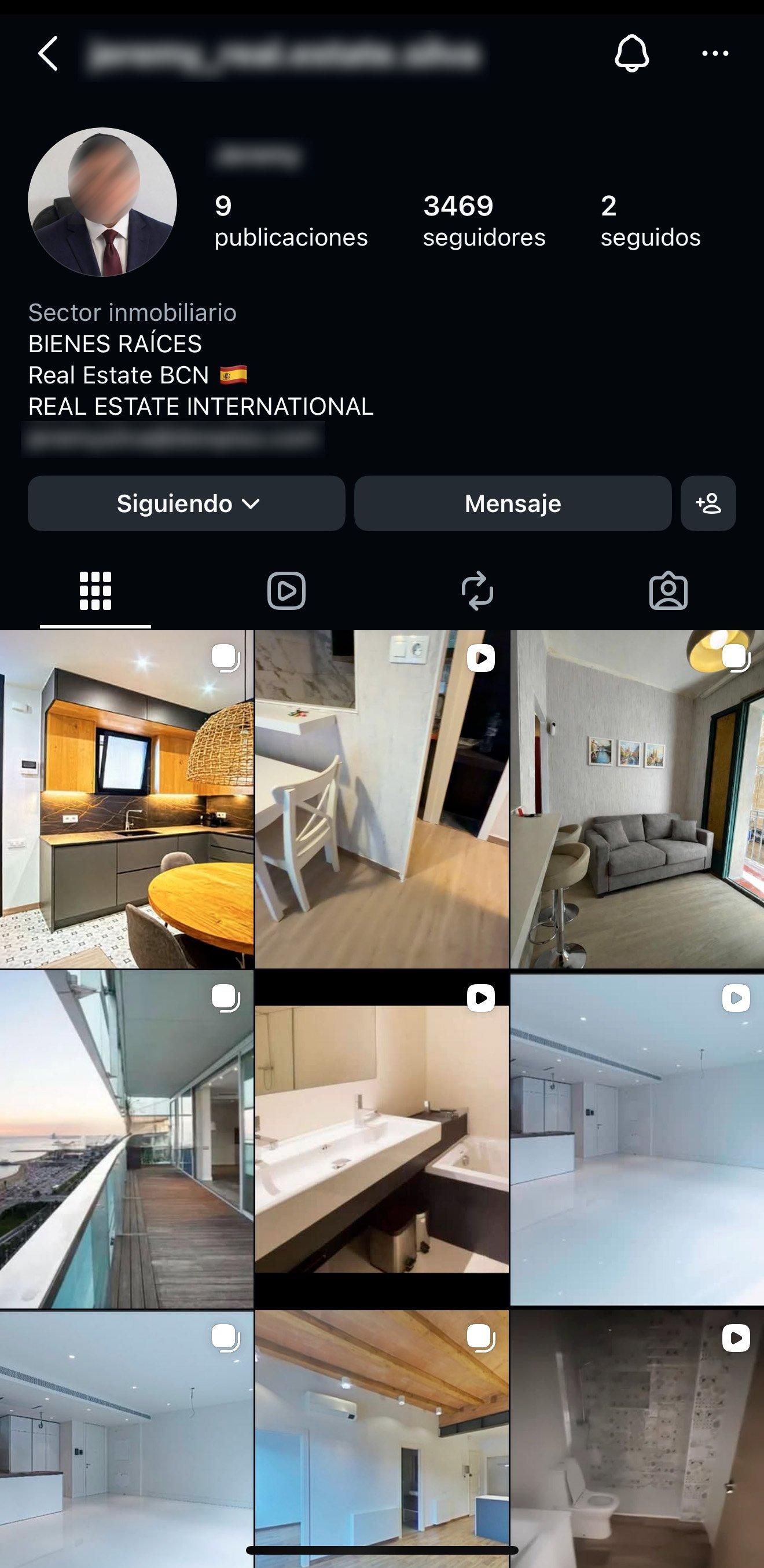 Perfil d'Instagram a través del qual el detingut estafava les seves víctimes