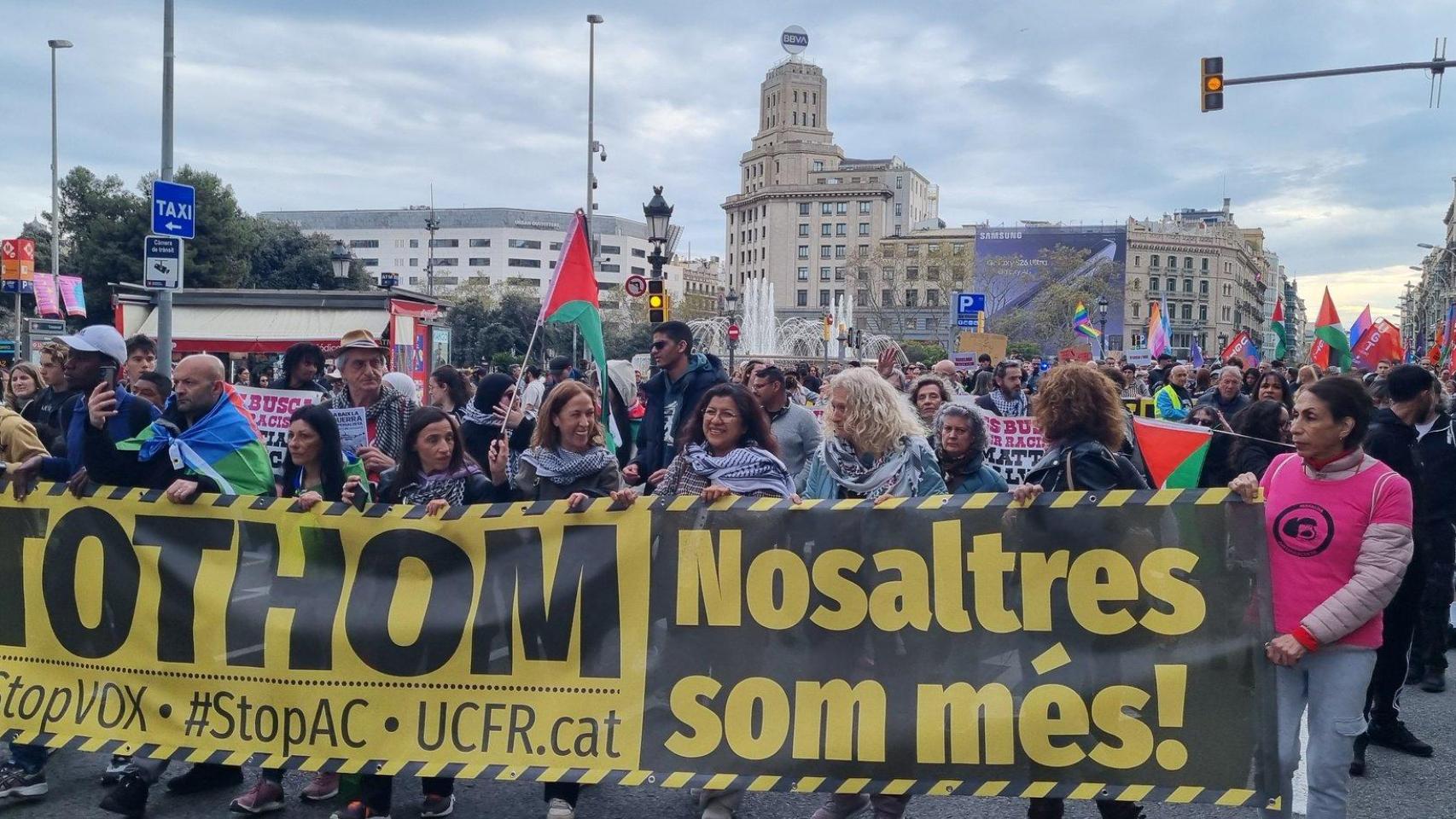 Manifestación en Barcelona contra el racismo y el fascismo