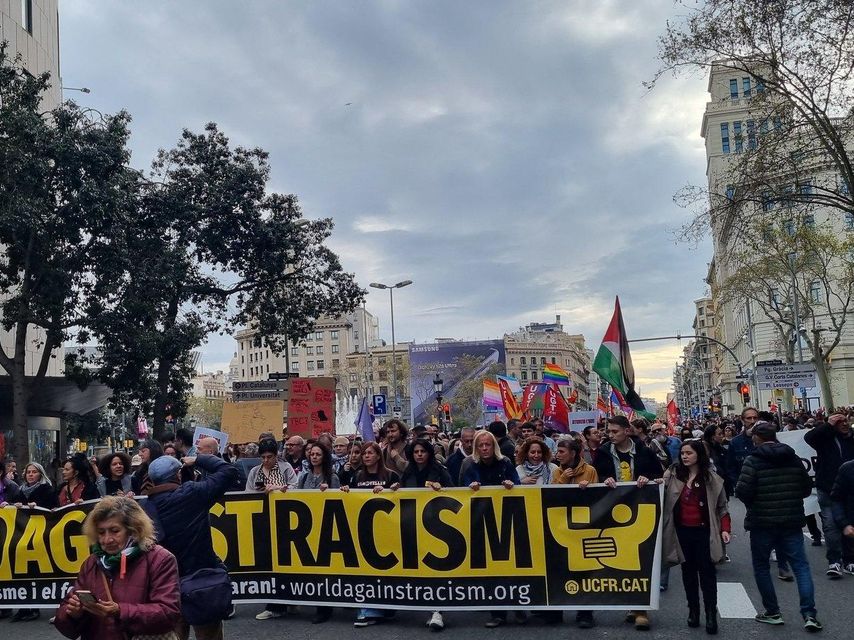 Manifestació a Barcelona contra el racisme i el feixisme