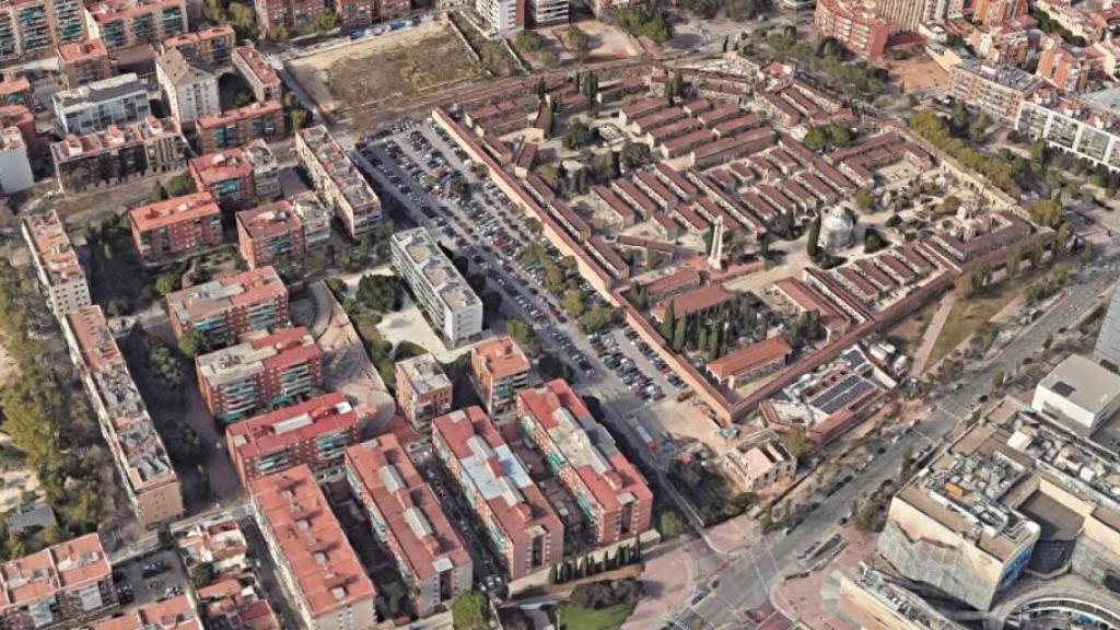 Vista aérea del aparcamiento de Porta