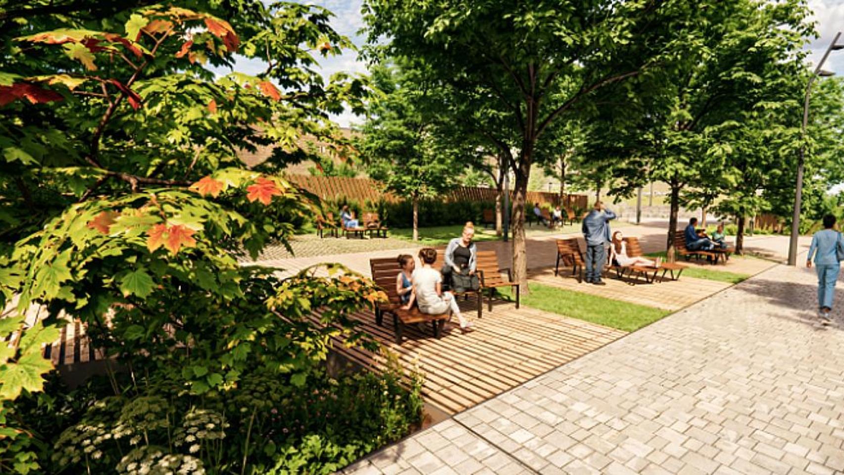 Render de la futura zona verde de Porta
