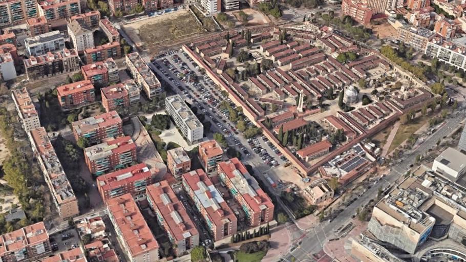 Vista aèria de l'aparcament de Porta