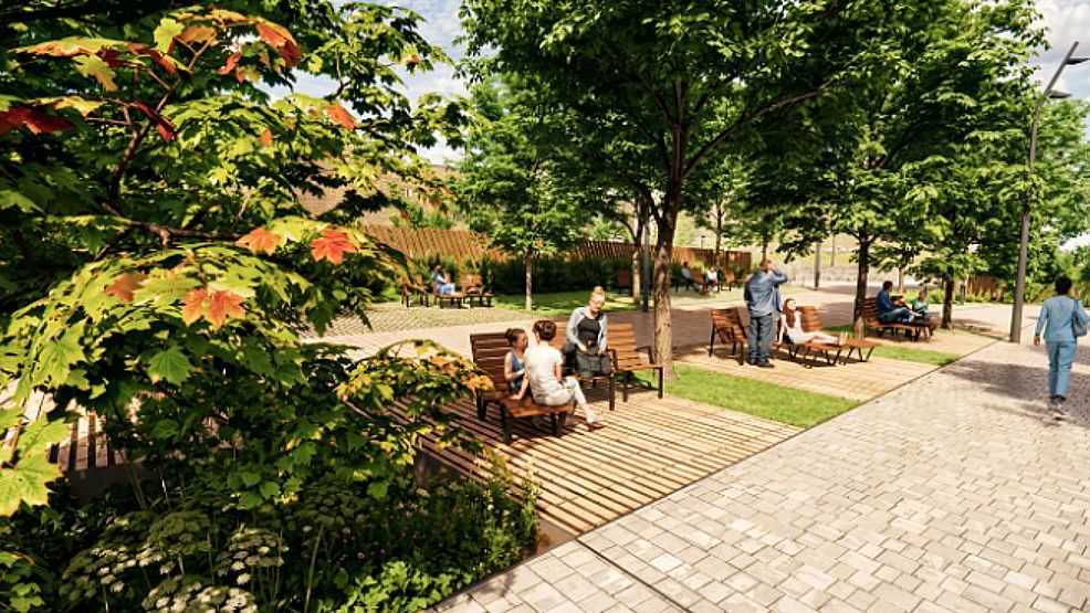 Render de la futura zona verde de Porta