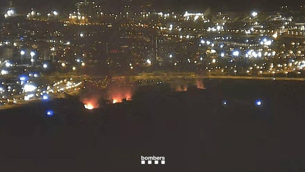 Zona del incendio en la A-2