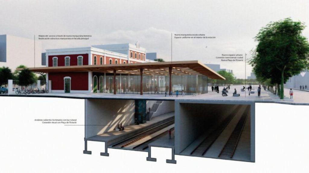 La nueva estación de Vilafranca proyectada