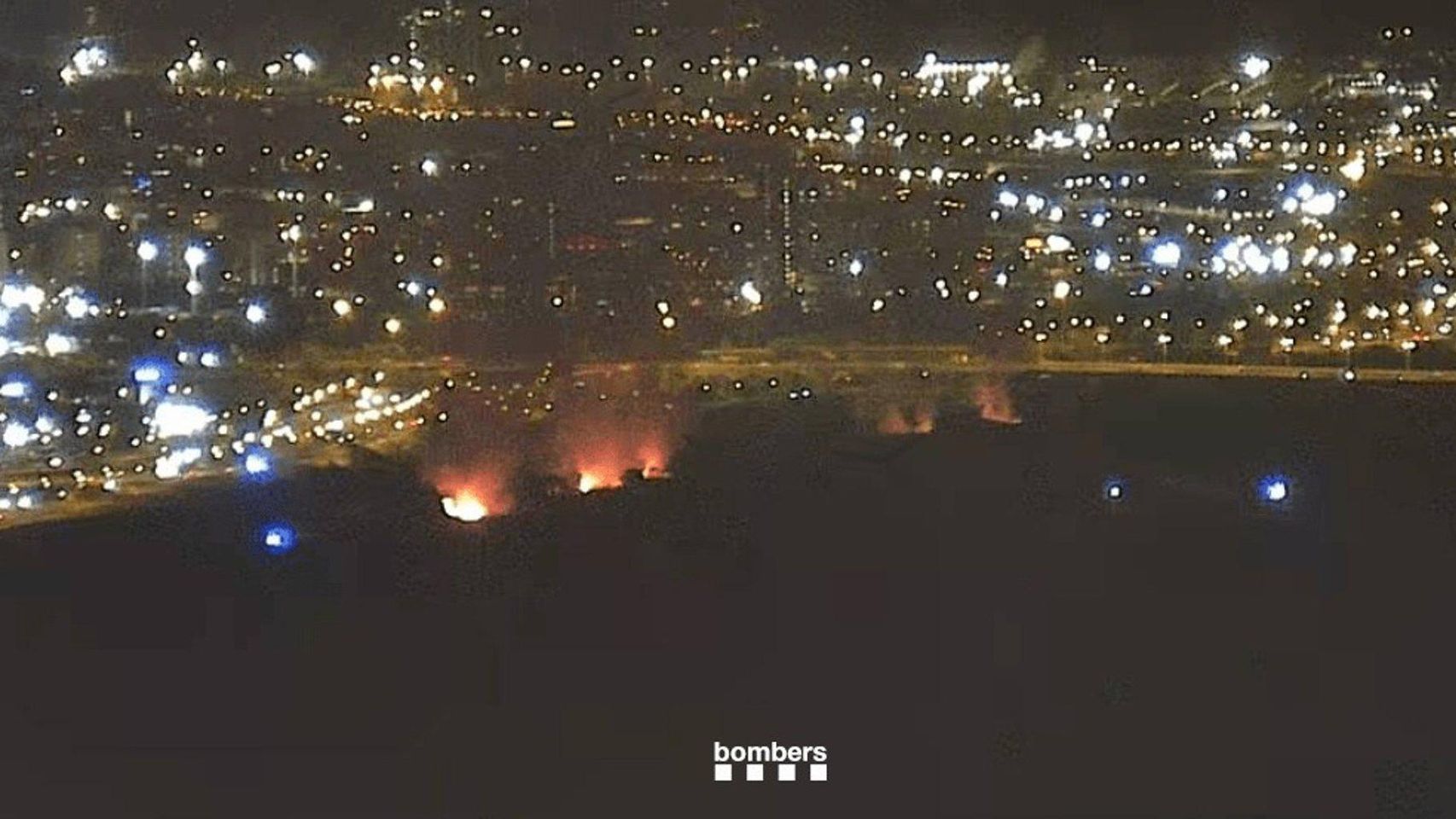 Zona del incendio en la A-2