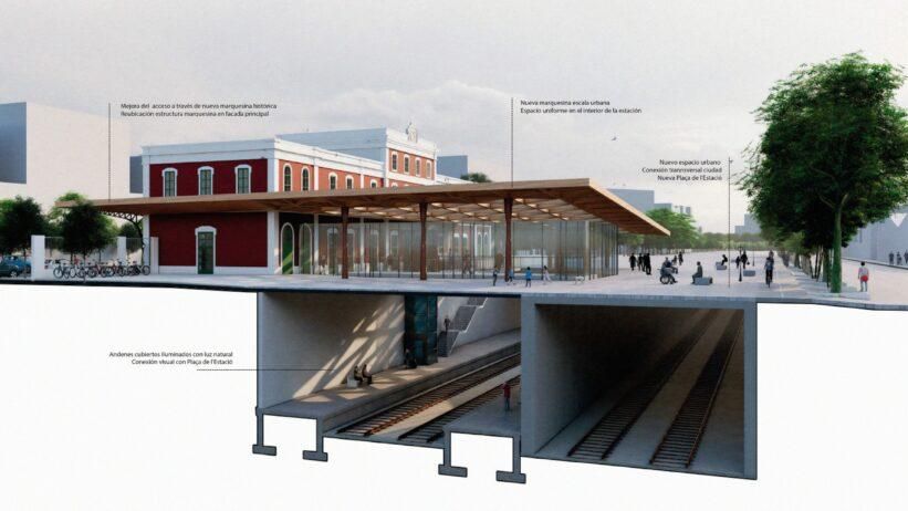 La nova estació de Vilafranca projectada