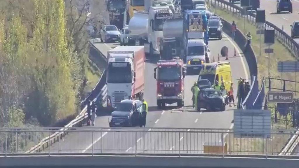 Imagen del accidente en l AP-7