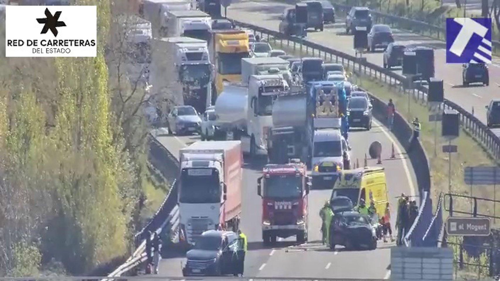 Imagen del accidente en l AP-7