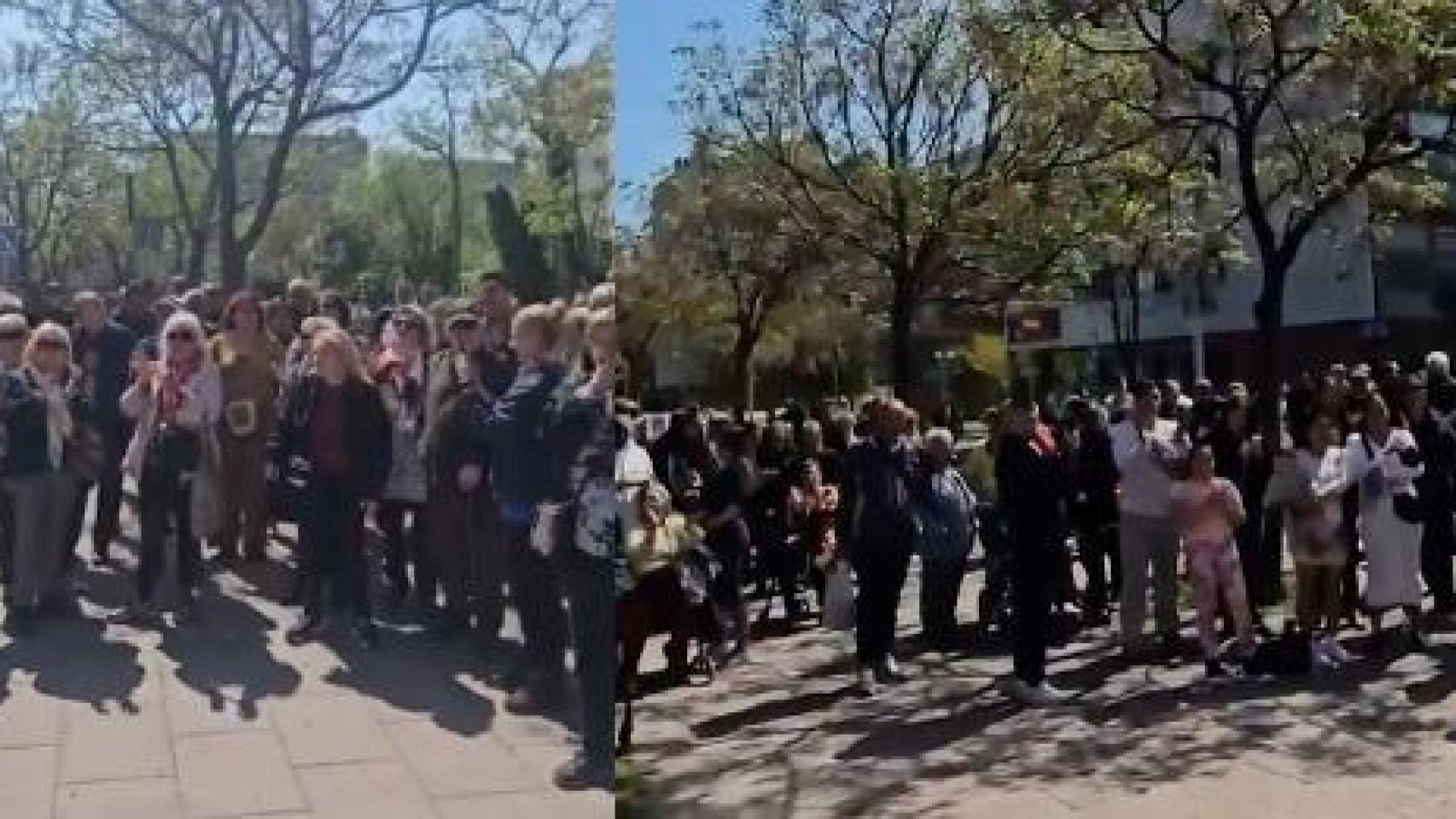 Vecinos manifestándose en Bon Pastor para pedir la libertad de Pepe