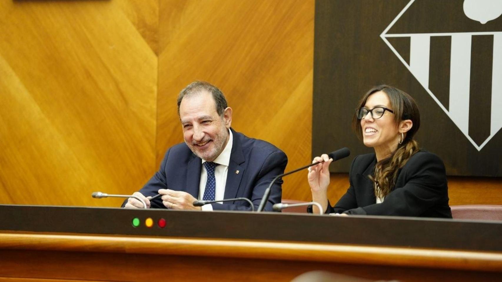 El conseller de Justícia i Qualitat Democràtica, Ramon Espadaler, y la alcaldesa de Sabadell, Marta Farrés