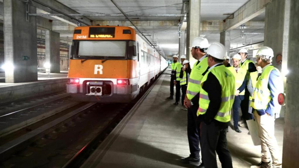 Puente durante su visita a las obras de La Sagrera
