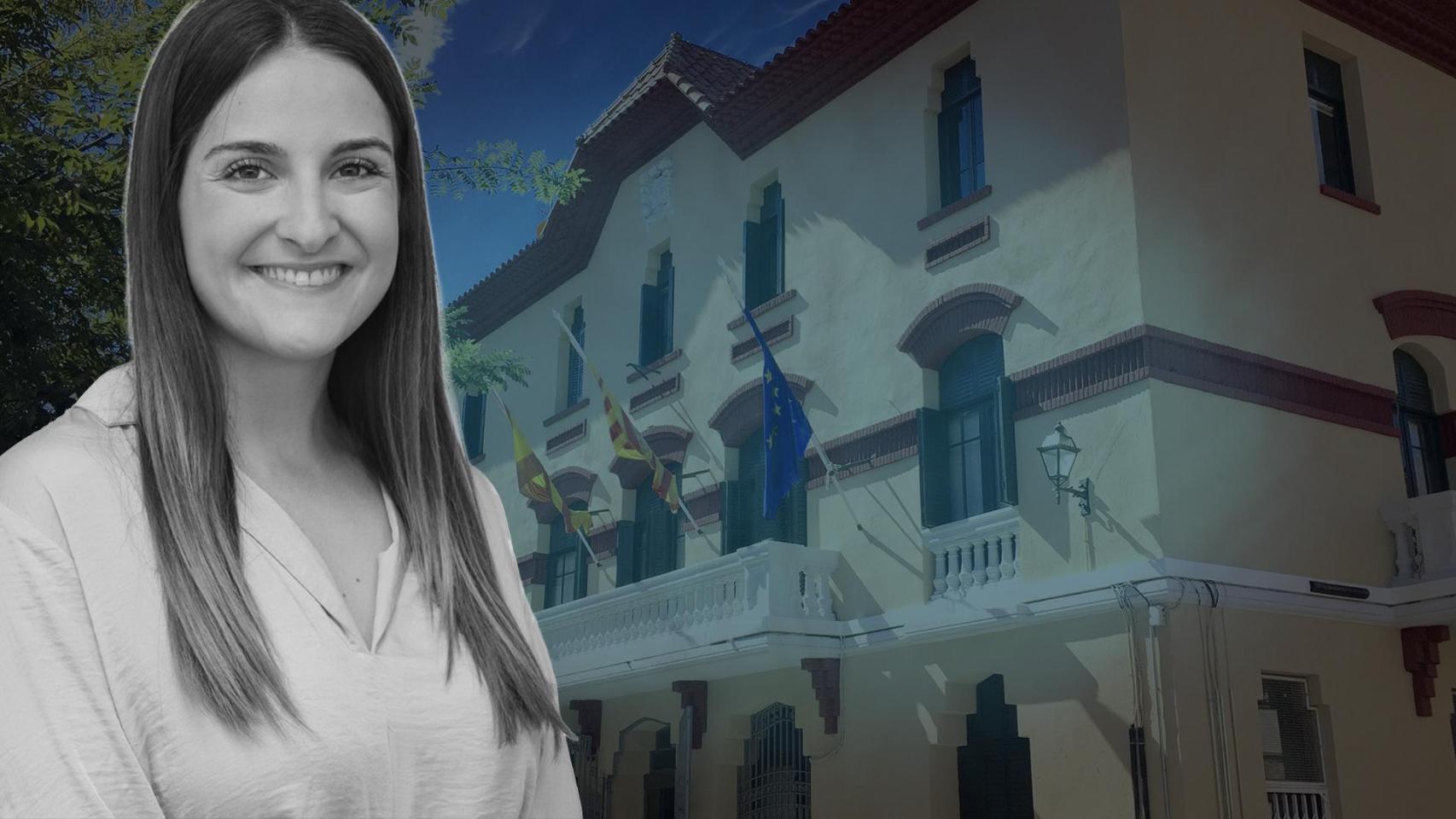 Montaje de Nadia Cano y la fachada del Ayuntamiento de Sant Joan Despí