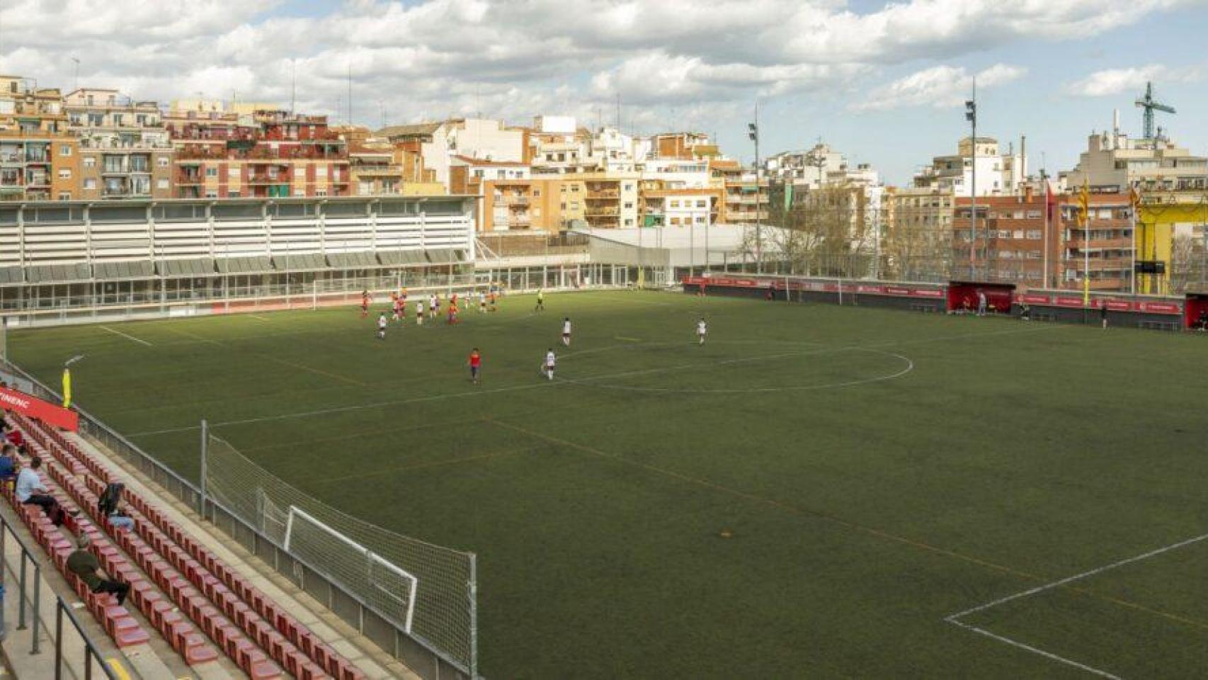 El campo de fútbol del Martinenc en Barcelona