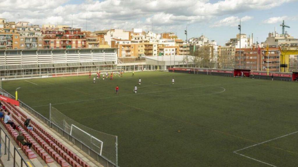 El campo de fútbol del Martinenc en Barcelona