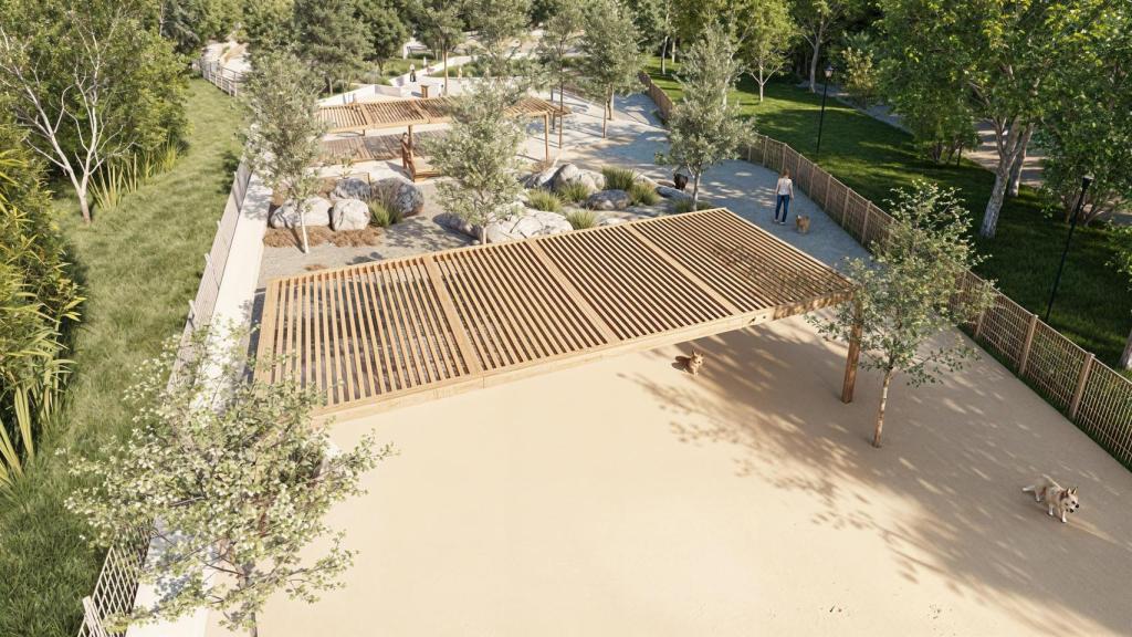 Render del nuevo parque para perros de la avenida Málaga en Castelldefels