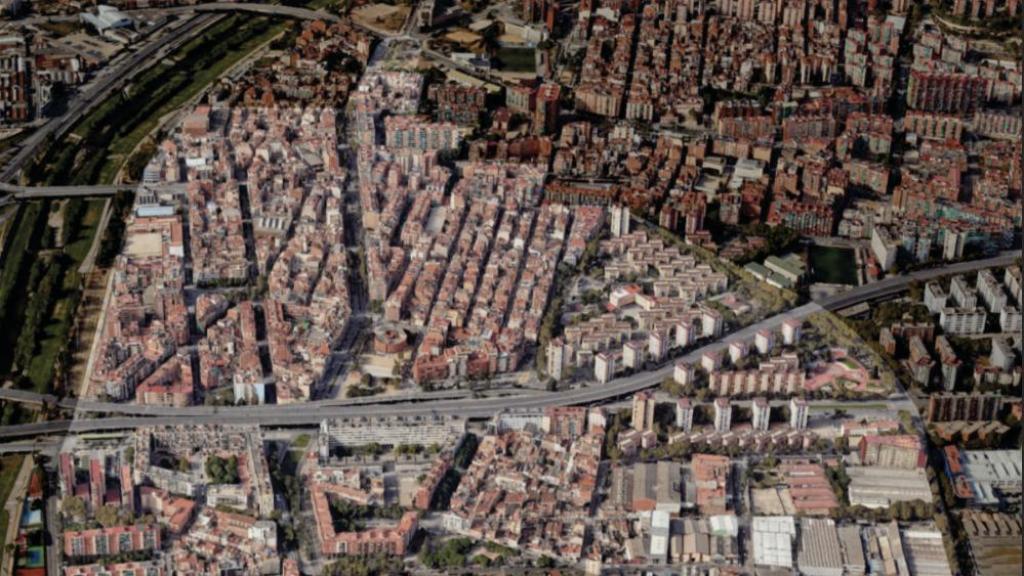 Entorno de Badalona y Sant Adrià en una imagen aérea