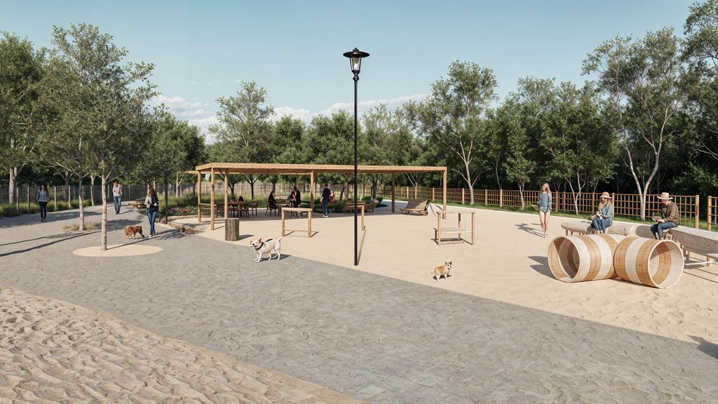 Render del nuevo parque para perros de la avenida Málaga en Castelldefels