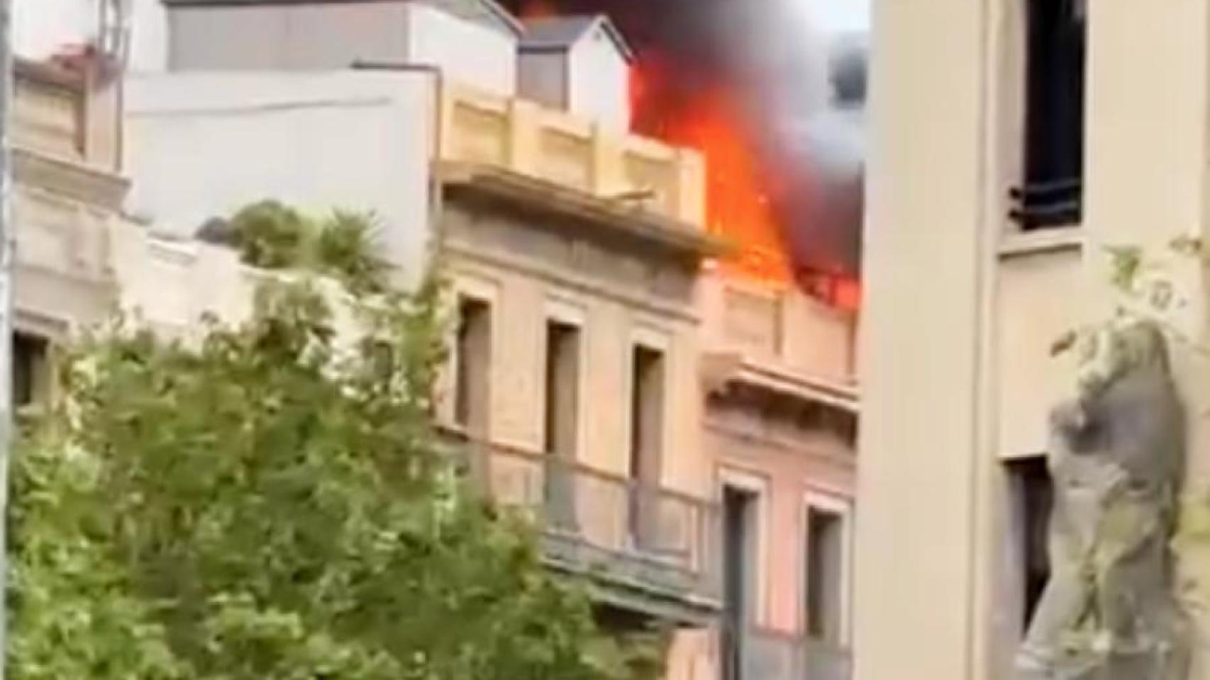 Incendio en el Hotel Pulitzer de Barcelona
