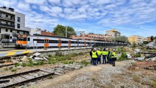 Obras en la estación de Renfe de Molins de Rei