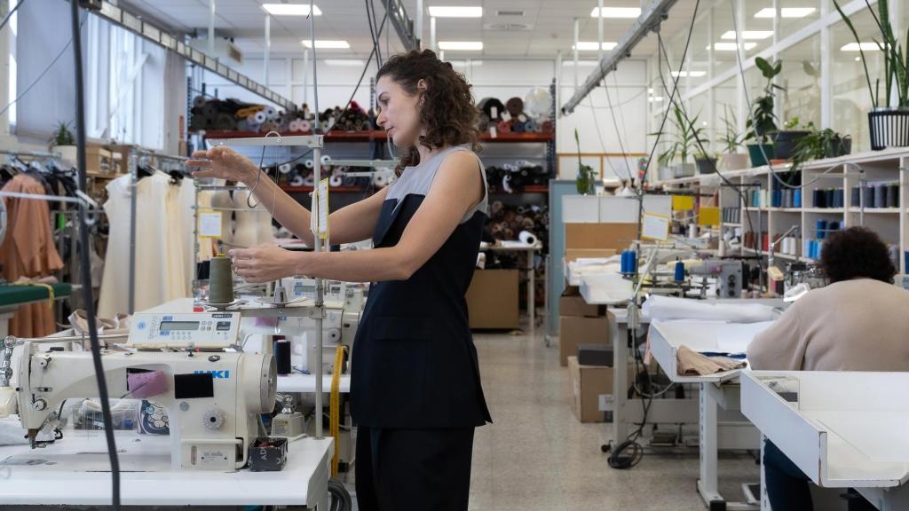 Tiziana Domínguez en el taller