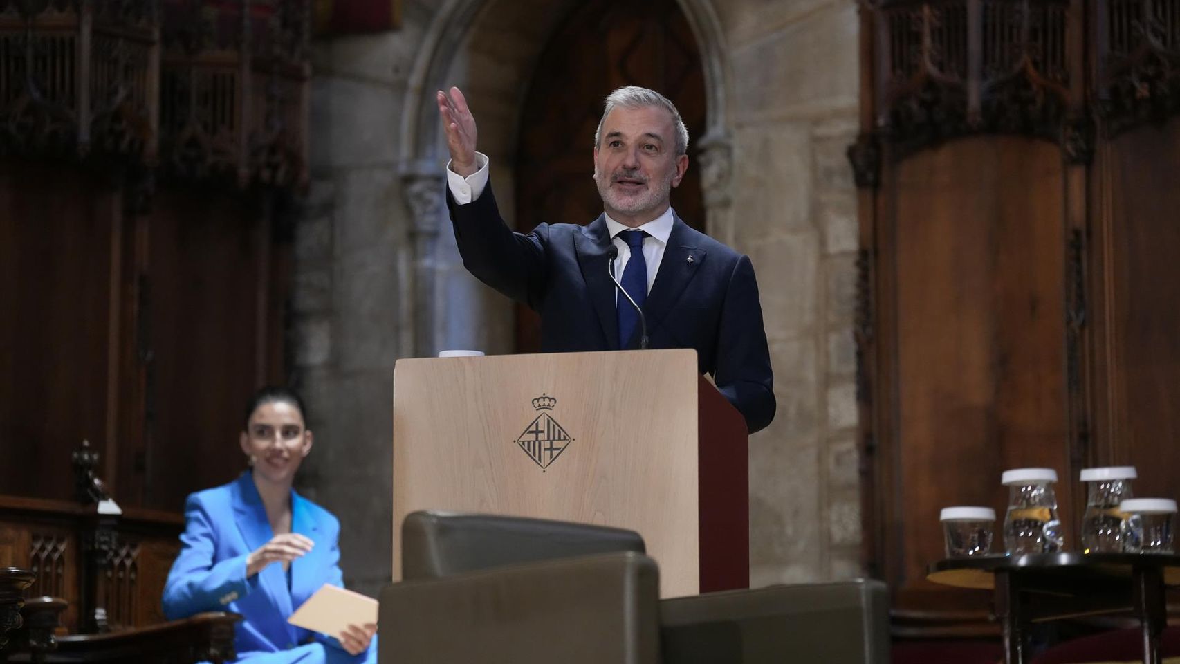 Collboni durante su intervención en el acto de inauguración del Any Cerdà