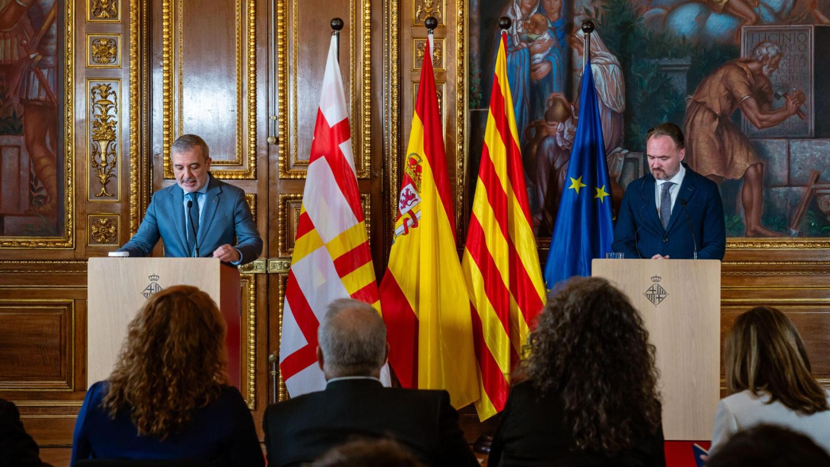 Jaume Collboni recibe al comisario europeo Dan Jørgensen