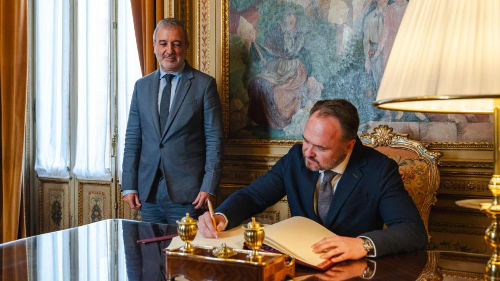 Jaume Collboni rep el comissari europeu Dan Jørgensen