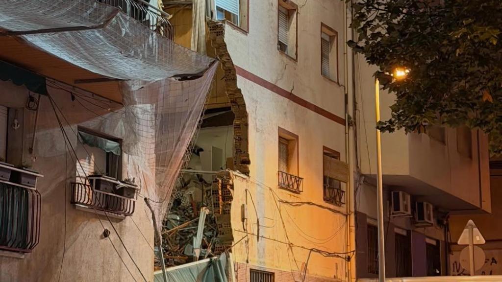 El edificio derrumbado en Badalona