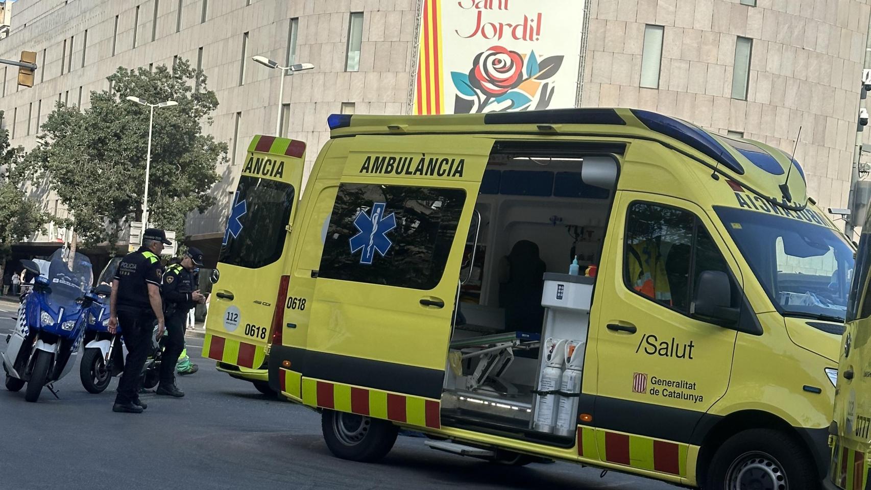 Imagen del accidente durante la intervención sanitaria