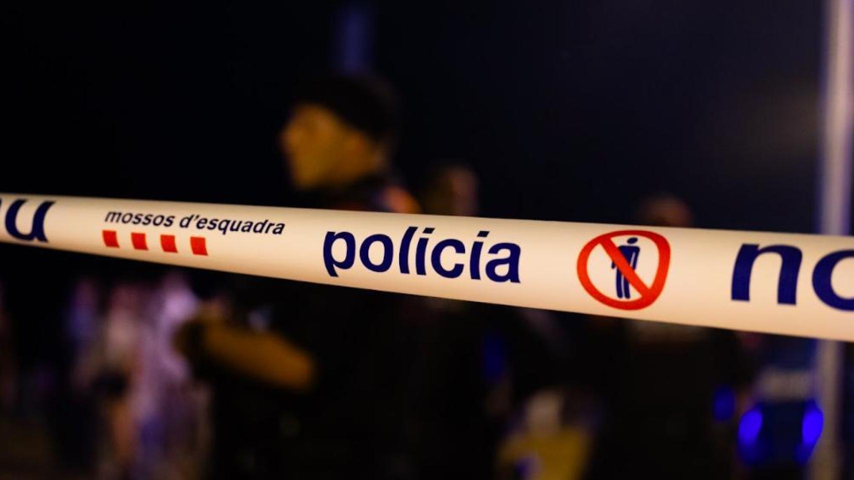Un cordón policial de Mossos d'Esquadra
