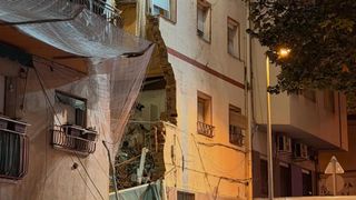 El edificio derrumbado en Badalona