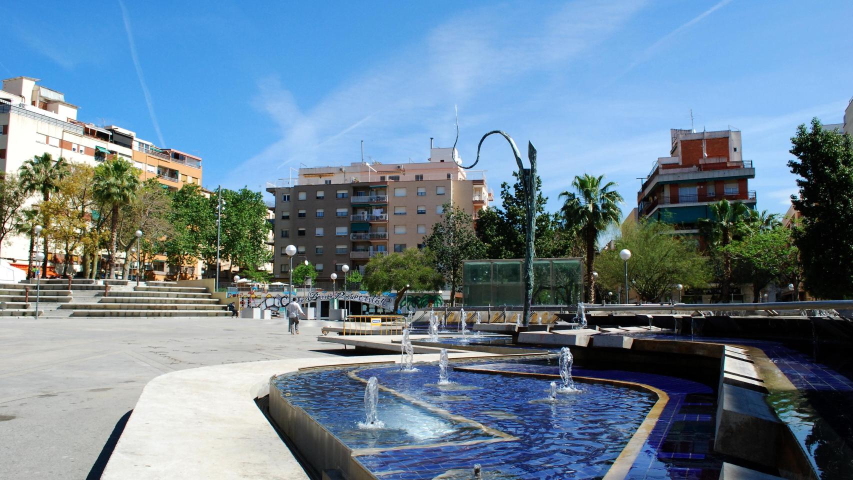 La plaza de Ángel Pestaña de la Prosperitat en una imagen de archivo